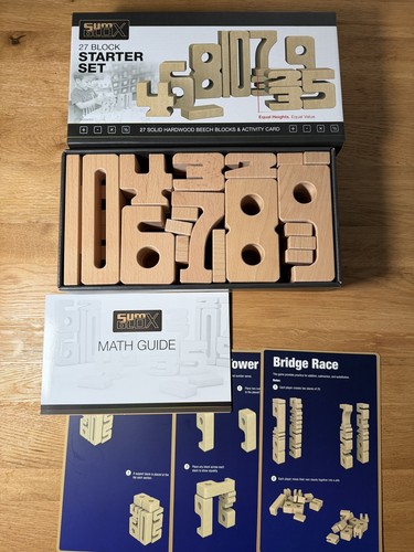 Wooden maths learning blocks - wooden,
