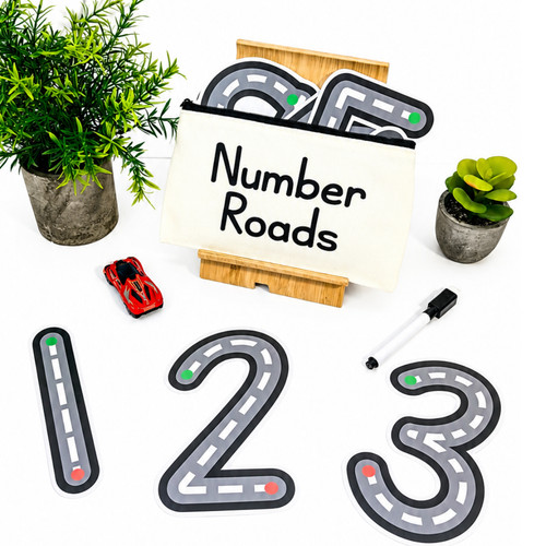 Number roads tracing activity - number,